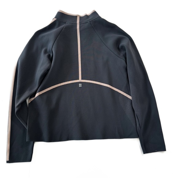 Sweaty Betty Womens Small Gray Pink Zip Mock Neck Pullover Baselayer Shirt - Picture 6 of 6